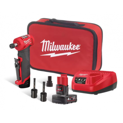 Шліфмашина кутова цангова акумуляторна MILWAUKEE M12 FDGA-422BA, (зарядний пристрій, акумулятори М12 2 Аг та 4Аг , перехідник,