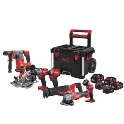 Набір інструментів акумуляторних MILWAUKEE, M18 FPP7B-855P ( дриль-шурупокрут з ударом M18 FDD2-0, гвинтоверт M18 FID2-0, перфо