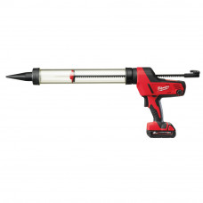 Піістолет для герметиків акумуляторний MILWAUKEE, C18 PCG/600T-201B, 600мл (зарядний пристрій, акумулятор М18 2Аг, пластикова ту