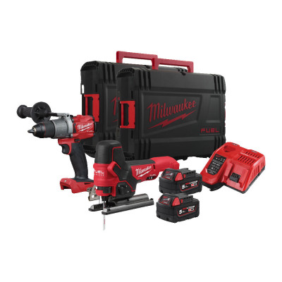 Набір інструментів акумуляторних MILWAUKEE M18FPP2-502X (_, зарядний пристрій, 2 акумулятора М18 5Аг)