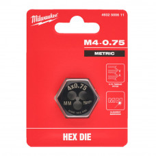Плашка шестигранна MILWAUKEE, М4-0,75мм