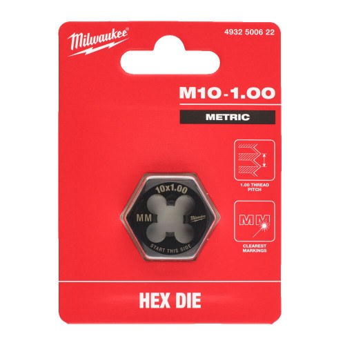 Плашка шестигранна MILWAUKEE, М10-1,00мм