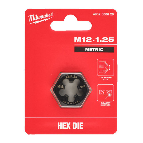 Плашка шестигранна MILWAUKEE, М12-1,25мм