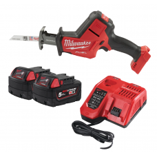 Пила шабельна акумуляторна MILWAUKEE, M18 FHZ-502X (зарядий пристрій M12-18 FC, 2 акумулятори М18 В5 5Аг, полотно, HDкейс)