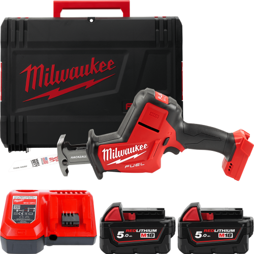 Пила шабельна акумуляторна MILWAUKEE, M18 FHZ-502X (зарядий пристрій M12-18 FC, 2 акумулятори М18 В5 5Аг, полотно, HDкейс) Пила шабельна акумуляторна MILWAUKEE, M18 FHZ-502X (зарядий пристрій M12-18 FC, 2 акумулятори М18 В5 5Аг, полотно, HDкейс)