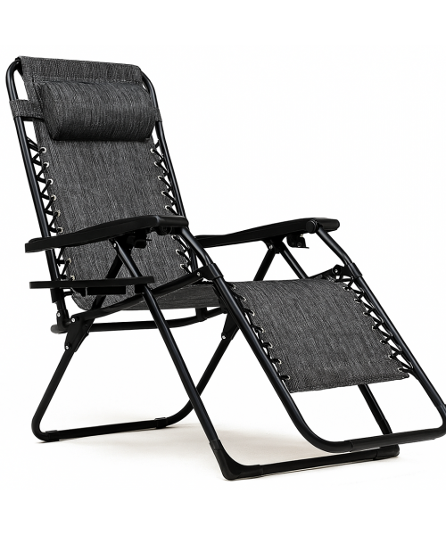 Розкладне крісло шезлонг LEOBRO Zero Gravity Premium Grey (LB-ZGC-G2-GRY)