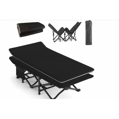 Туристична похідна розкладачка з Mesh-матрацом LEOBRO Black (LB-CC-L1-BLK)