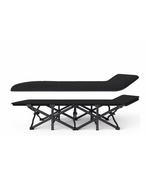 Туристична похідна розкладачка з Mesh-матрацом LEOBRO Black (LB-CC-L1-BLK)