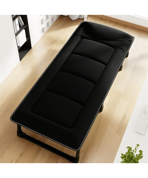 Розкладне ліжко (розкладачка) з вбудованим матрацом LEOBRO Black (LB-FB-S1-BLK)