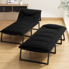 Розкладне ліжко (розкладачка) з вбудованим матрацом LEOBRO Black (LB-FB-S1-BLK)