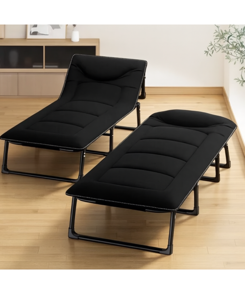 Розкладне ліжко (розкладачка) з вбудованим матрацом LEOBRO Black (LB-FB-S1-BLK)