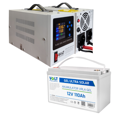 Комплект Volt Polska SINUS PRO 1100 E PLUS 12/230V 700/1100W + Акумулятор GEL 12V 110 Ah