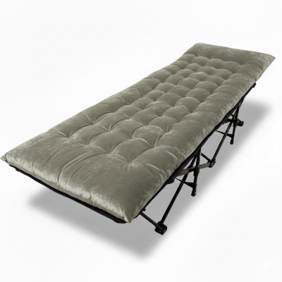 Розкладачка для туризму LEOBRO з товстим оксамитовим матрацом (LB-CC-L2-GRY)