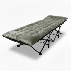 Розкладачка для туризму LEOBRO з товстим оксамитовим матрацом (LB-CC-L2-GRY)