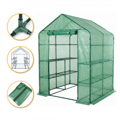 Стелаж-теплиця LEOBRO 143x143x195 см на 8 полиць Green (LB-G122)