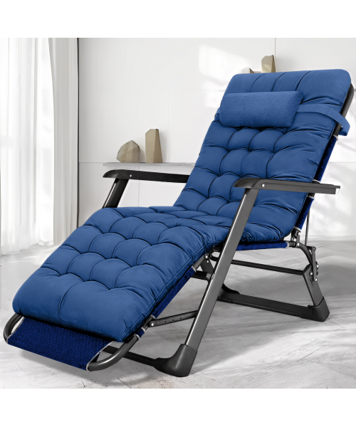 Раскладное кресло кровать с подушкой LEOBRO Темно-синий (LB-FCB-G1-BLU)
