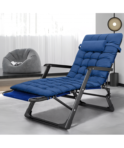 Раскладное кресло кровать с подушкой LEOBRO Темно-синий (LB-FCB-G1-BLU)