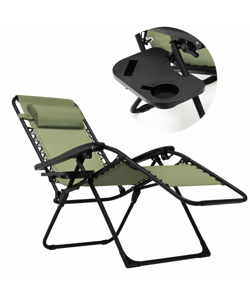 Розкладне крісло шезлонг LEOBRO Zero Gravity Premium Pistachio (LB-ZGC-G2-PST)