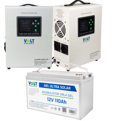 Комплект Volt Polska SINUS PRO 1200 E PLUS 12/230V 800/1200W + Акумулятор GEL 12V 110 Ah