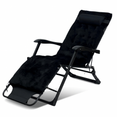 Розкладне крісло ліжко з оксамитовим матрацом LEOBRO Black (LB-FCB-G4-BLK)