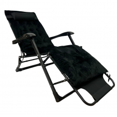 Розкладне крісло ліжко з оксамитовим матрацом LEOBRO Black (LB-FCB-G4-BLK)