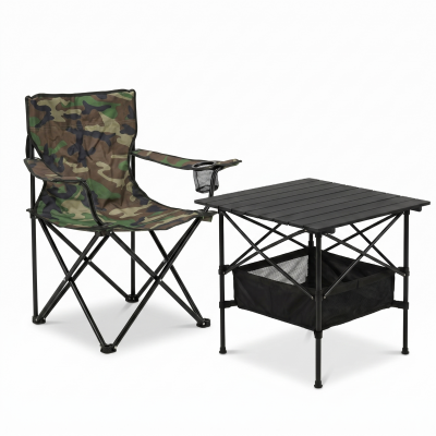 Комплект туристичний - стіл LEOBRO 52x52x50 см та крісло Lite Military