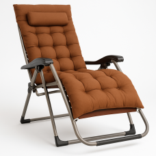Раскладное кресло шезлонг LEOBRO Zero Gravity Premium Plus Коричневое (LB-ZGC-E1-BRN)
