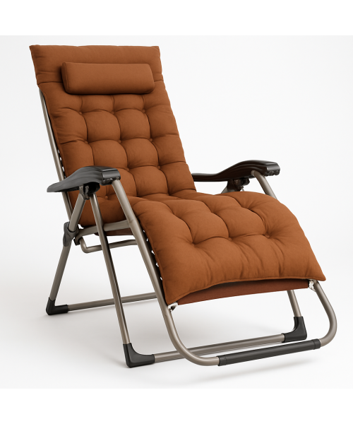 Раскладное кресло шезлонг LEOBRO Zero Gravity Premium Plus Коричневое (LB-ZGC-E1-BRN)