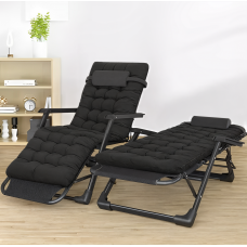Розкладне крісло ліжко з подушкою LEOBRO Чорний (LB-FCB-G1-BLK)