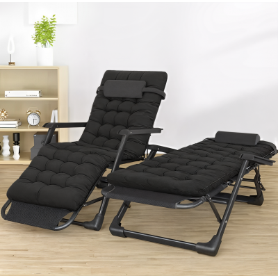 Розкладне крісло ліжко з подушкою LEOBRO Чорний (LB-FCB-G1-BLK)