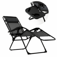 Розкладне крісло шезлонг LEOBRO Zero Gravity Premium Black (LB-ZGC-G2-BLK)