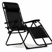 Розкладне крісло шезлонг LEOBRO Zero Gravity Premium Black (LB-ZGC-G2-BLK)