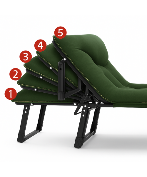 Розкладне ліжко (розкладачка) з вбудованим матрацом LEOBRO Green (LB-FB-S1-GRN) Розкладне ліжко (розкладачка) з вбудованим матрацом LEOBRO Green (LB-FB-S1-GRN)