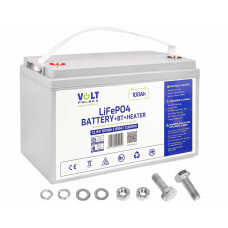 Акумулятор Volt Polska LiFePO₄ 12,8 V 100 Ah (150 A) + BMS + Bluetooth + нагрівальний мат