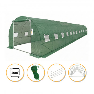 Посилена садова теплиця парник LEOBRO Garden 36м2 Green (LB-G128-GRN)