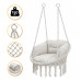 Підвісне плетене крісло-гойдалка LEOBRO Boho Deluxe XL 80 см Cream (LB-1112)
