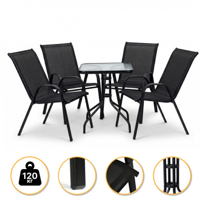 Комплект садових меблів LEOBRO Comfort 4 крісла + прямокутний столик (LB-1054)