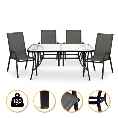 Комплект садових меблів LEOBRO Comfort 4 крісла + великий столик (LB-1055)