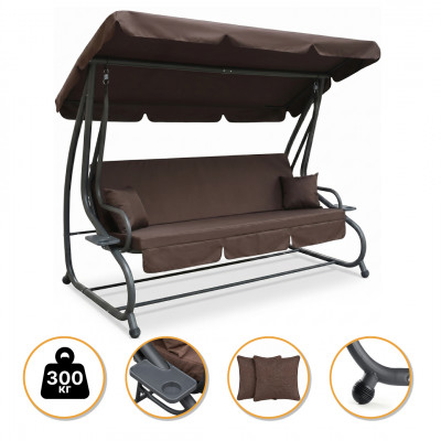 Велика гойдалка з подушками LEOBRO Luxury Plus Brown (LB-1048)