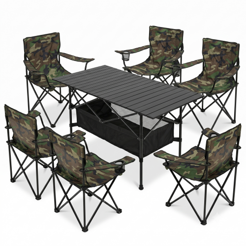 Комплект туристичний - стіл LEOBRO 117x55x50 см та 6 крісел Lite Military Комплект туристичний - стіл LEOBRO 117x55x50 см та 6 крісел Lite Military