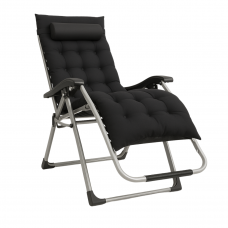 Розкладне крісло шезлонг LEOBRO Zero Gravity Premium Plus Чорне (LB-ZGC-E1-BLK)