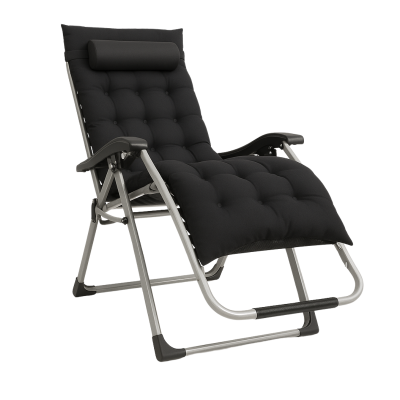 Розкладне крісло шезлонг LEOBRO Zero Gravity Premium Plus Чорне (LB-ZGC-E1-BLK)