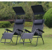 Розкладне крісло шезлонг LEOBRO Zero Gravity Black з козирком (LB-ZGC-T1-BLK)