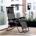 Розкладне крісло шезлонг LEOBRO Zero Gravity Black з козирком (LB-ZGC-T1-BLK)