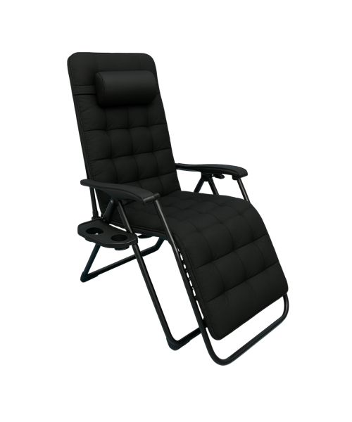 Розкладне крісло шезлонг LEOBRO Zero Gravity Premium Plus Black (LB-ZGC-K2-BLK)
