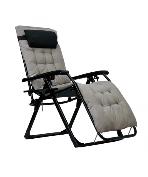 Розкладне крісло шезлонг LEOBRO Zero Gravity Premium Plus Grey (LB-ZGC-K2-GRY)