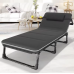 Розкладне ліжко (розкладачка) з Mesh-матрацом і подушкою LEOBRO Black (LB-FB-A2-BLK)