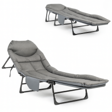 Розкладне ліжко (розкладачка) з вбудованим матрацом LEOBRO Grey (LB-FB-M1-GRY)