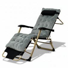 Розкладне крісло ліжко з оксамитовим матрацом LEOBRO Grey (LB-FCB-G5-GRY)