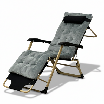 Розкладне крісло ліжко з оксамитовим матрацом LEOBRO Grey (LB-FCB-G5-GRY)